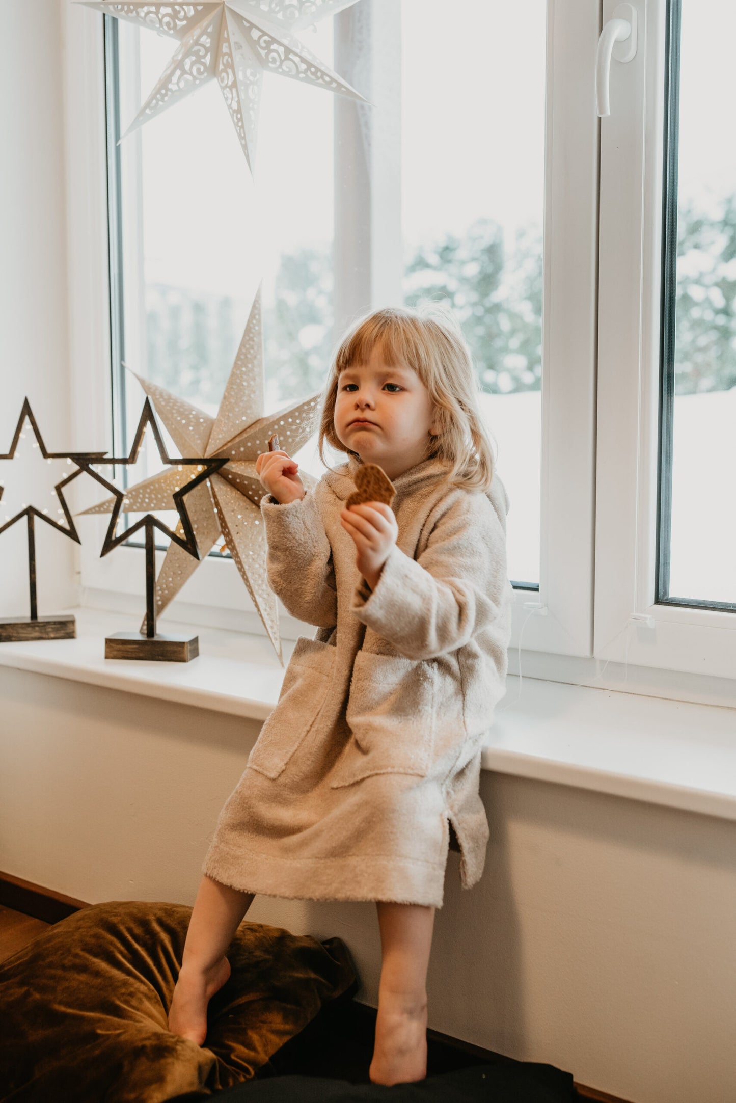 Käsin valmistettu pyyheponcho