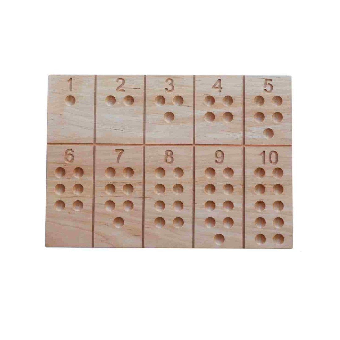 Puinen montessori numerotaulu