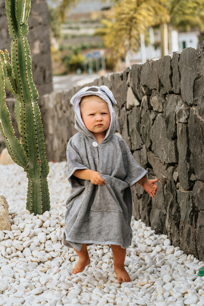 Taaperon pyyheponcho, koala, harmaa