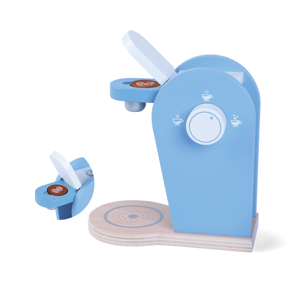 lasten puinen kahvinkeitin-setti