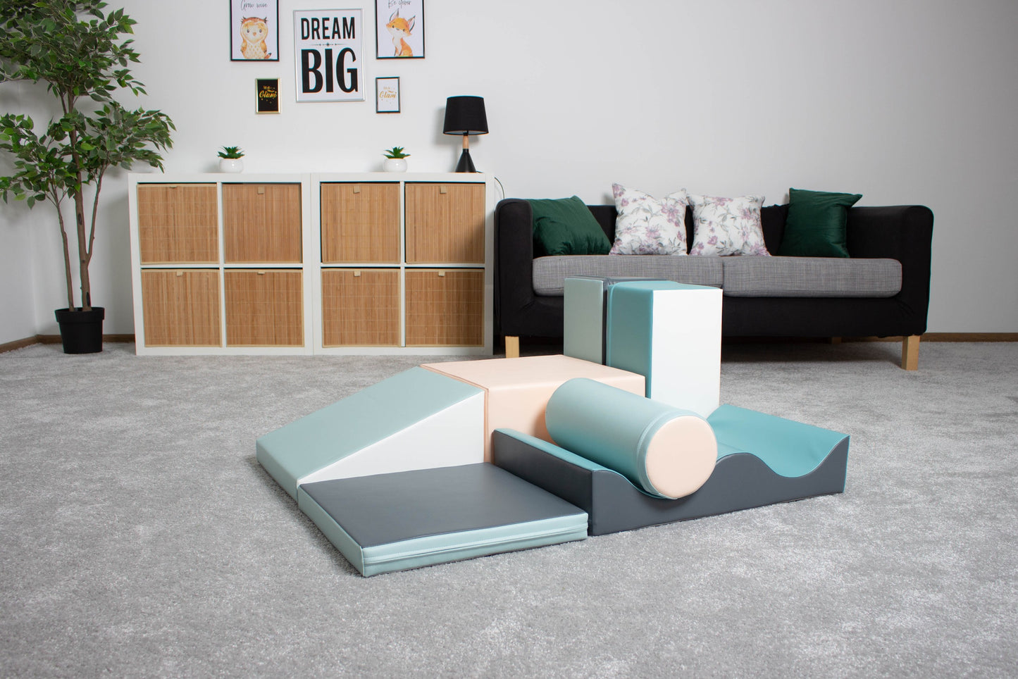 Soft Play 7 Foam Block Set lasten leikkimoduulit-pastelli