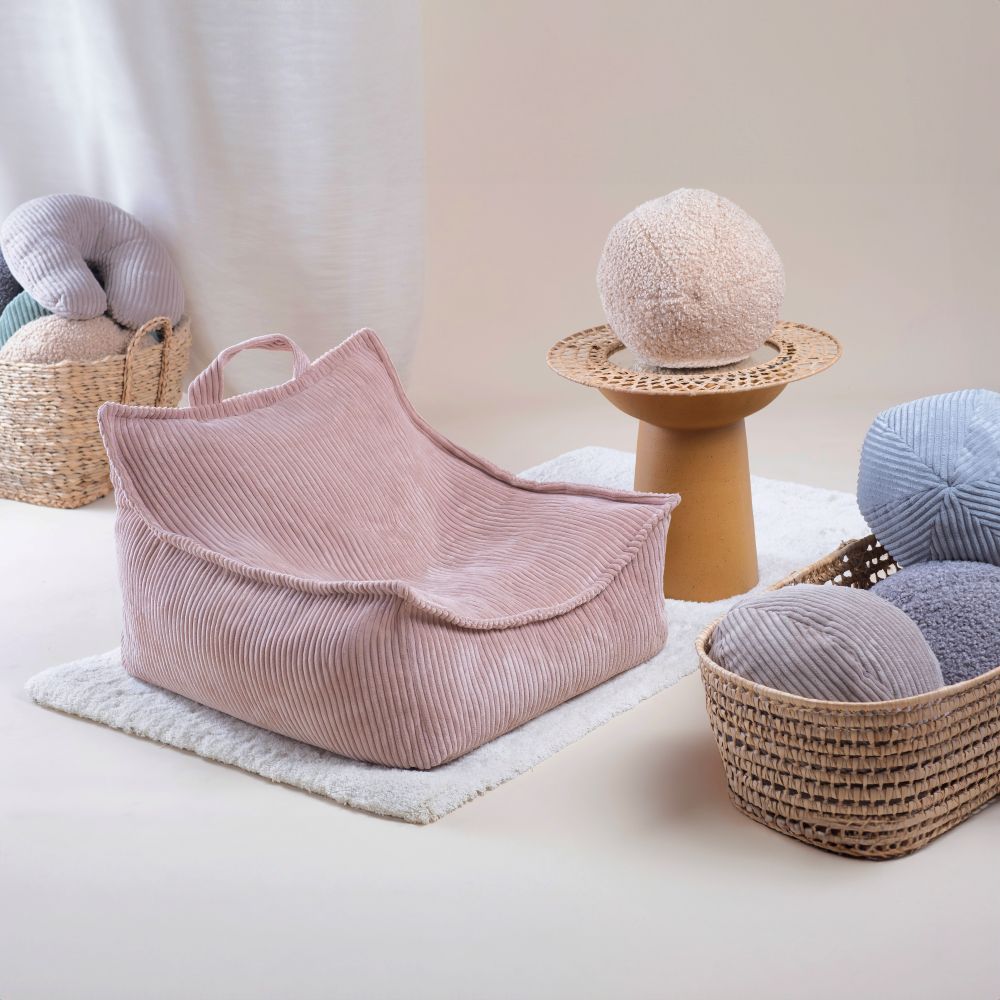 lasten säkkituoli-vaaleanpunainen vakosametti