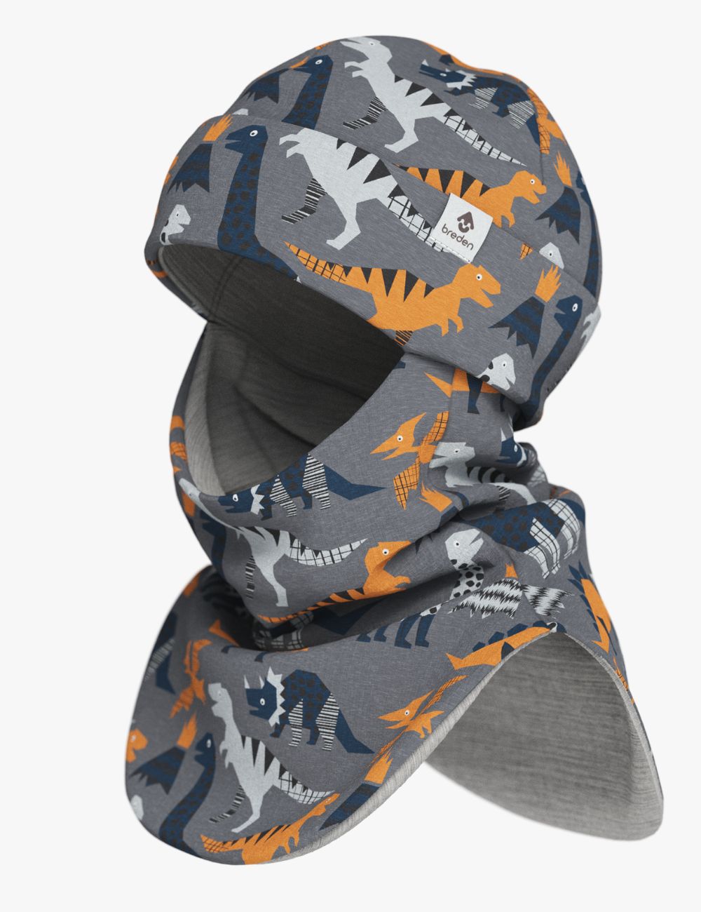 lasten balaclava - dinosaurukset, harmaa