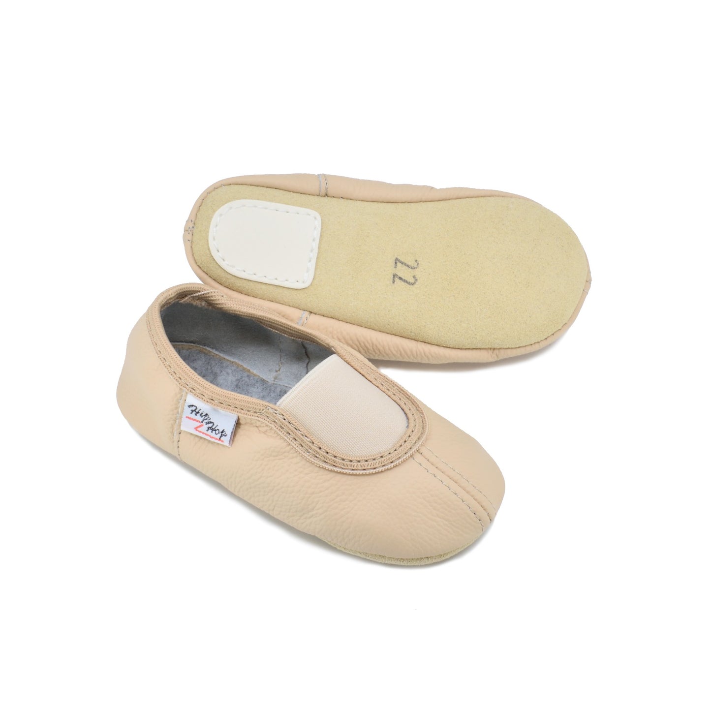 Klassiset lasten nahkatossut kuminauhalla - Beige