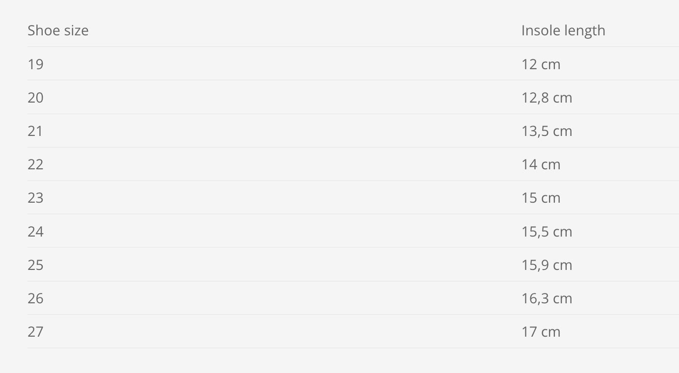 Klassiset nahkatossut kuminauhalla - Beige-kokotaulukko
