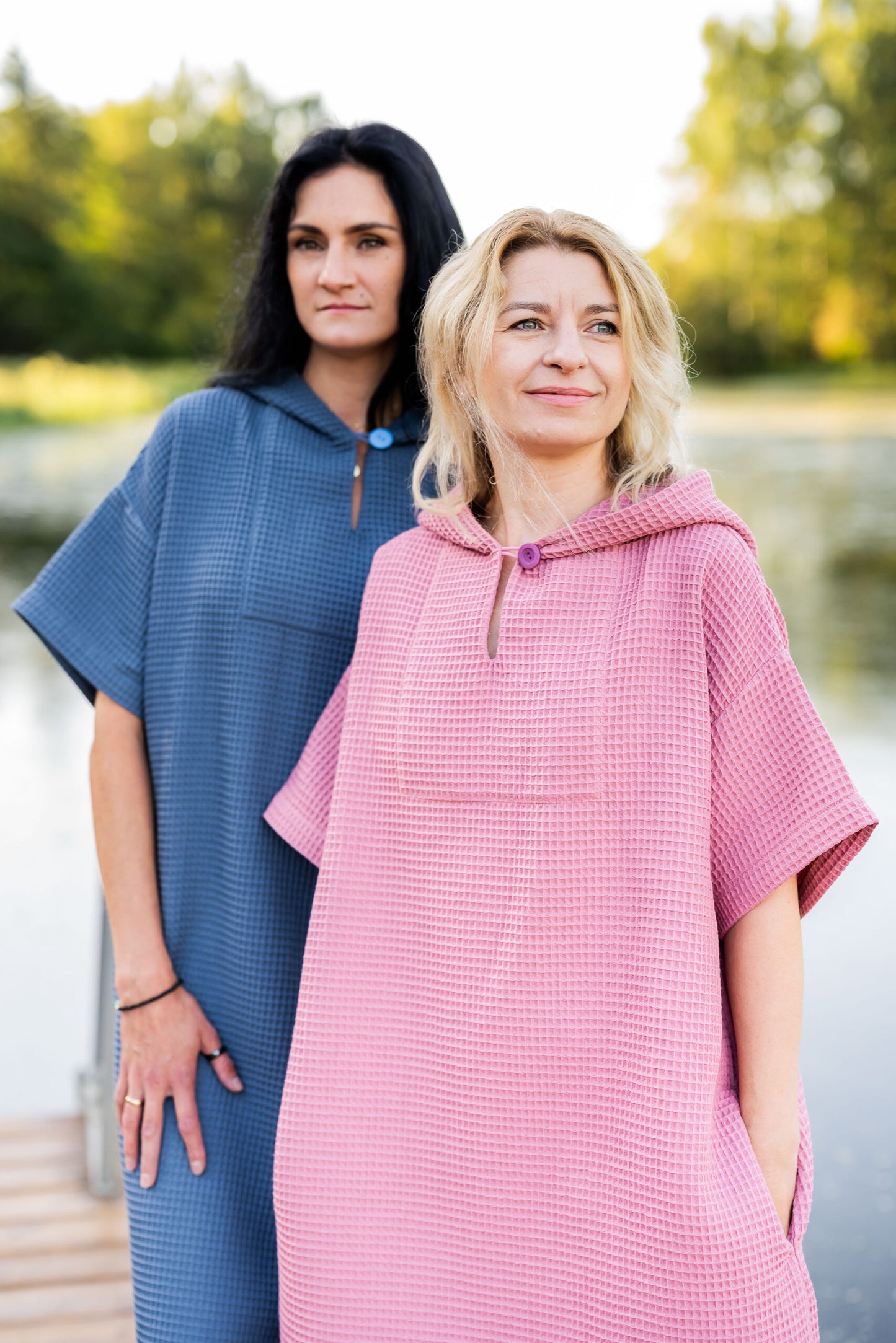 Aikuisten vohvelikangas pyyheponcho