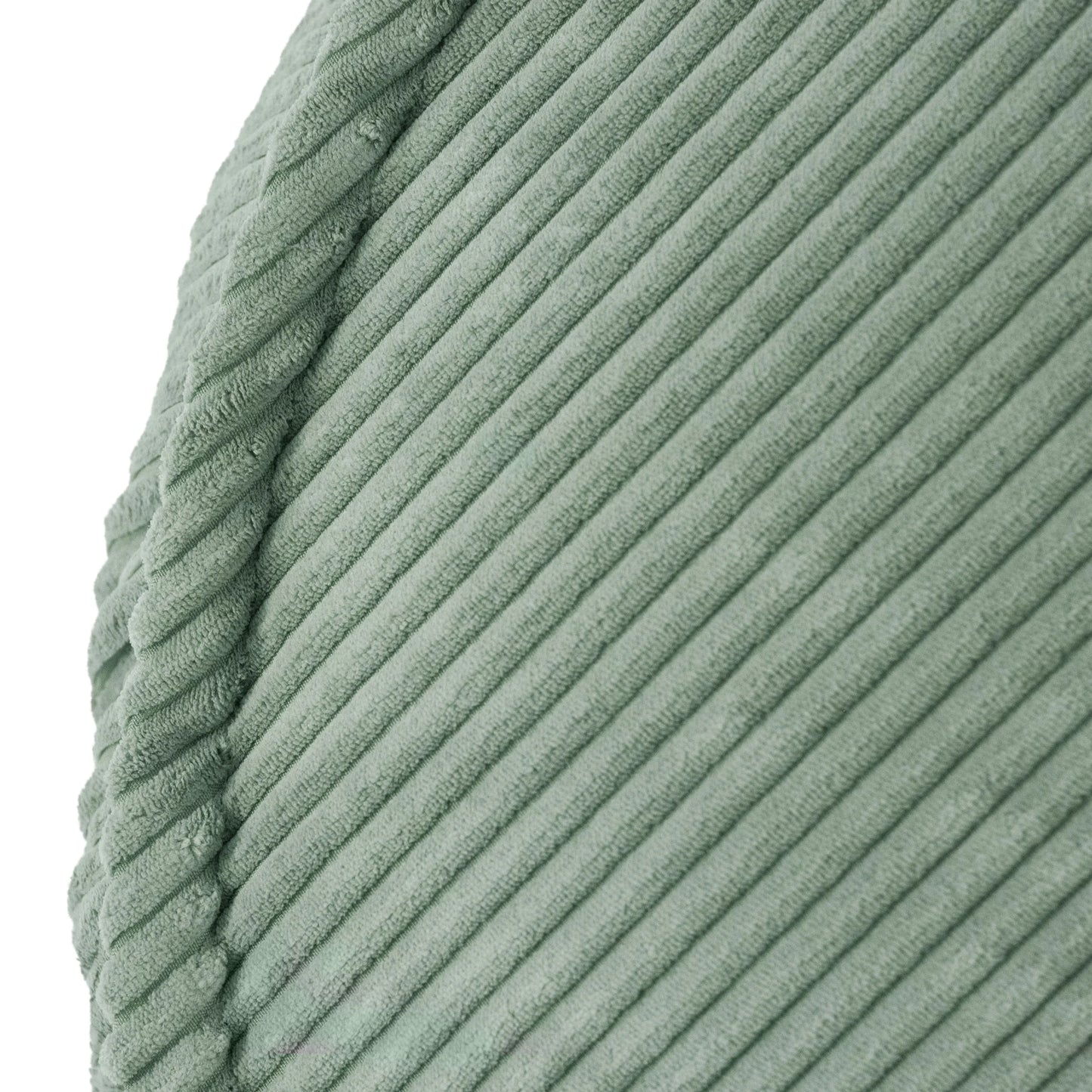 Vihreä pienten lasten säkkituoli nallen korvilla-lähikuva kankaasta