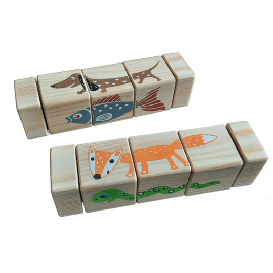 Rotating Blocks with Animals for Kids