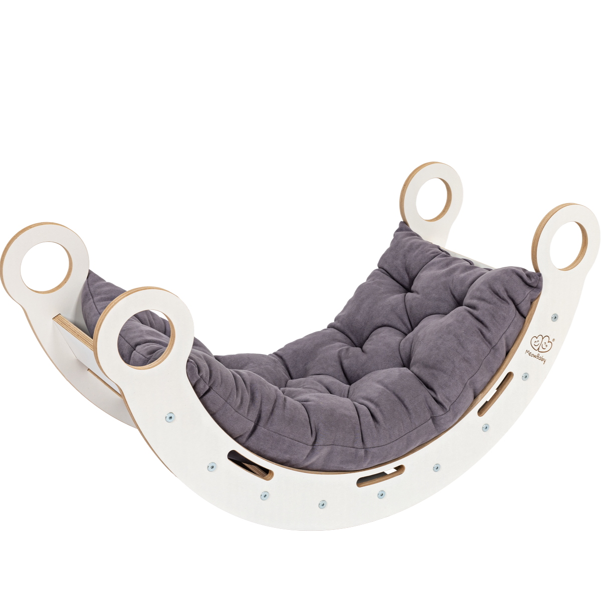 White Wooden Dream Rocker with Pillow and Slide - Medium