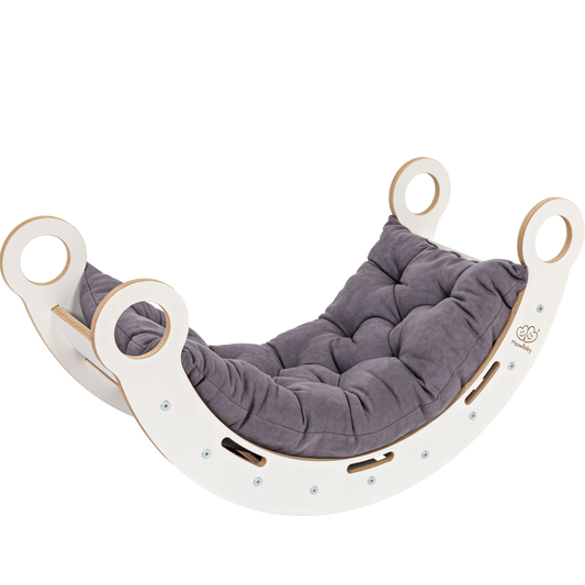 White Wooden Dream Rocker with Pillow and Slide - Medium