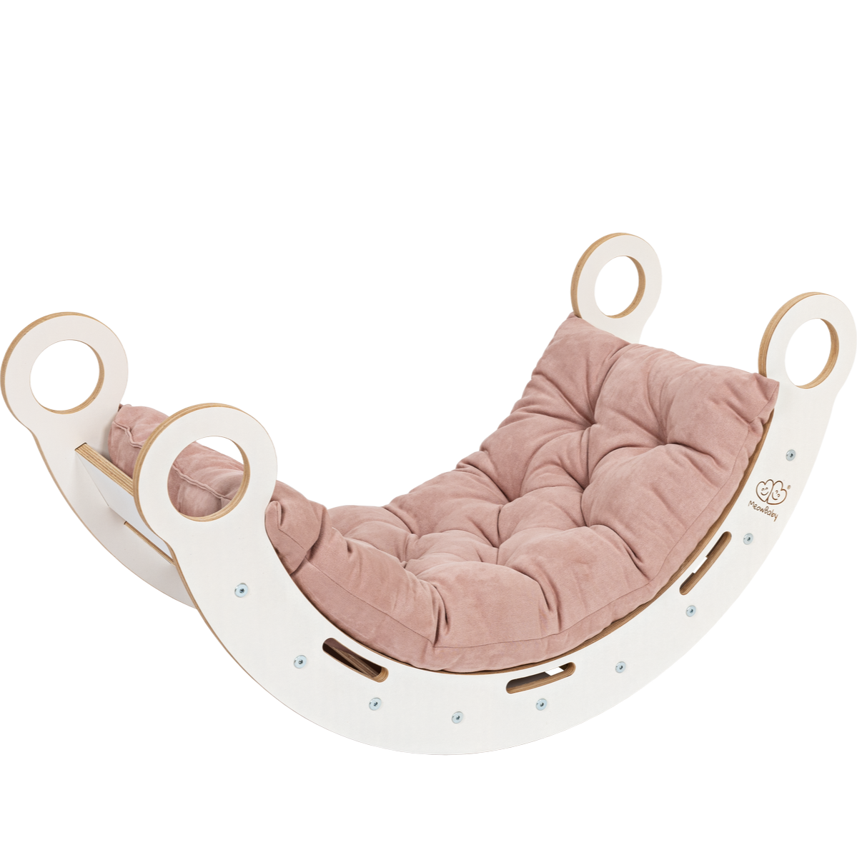 White Wooden Dream Rocker with Pillow and Slide - Medium