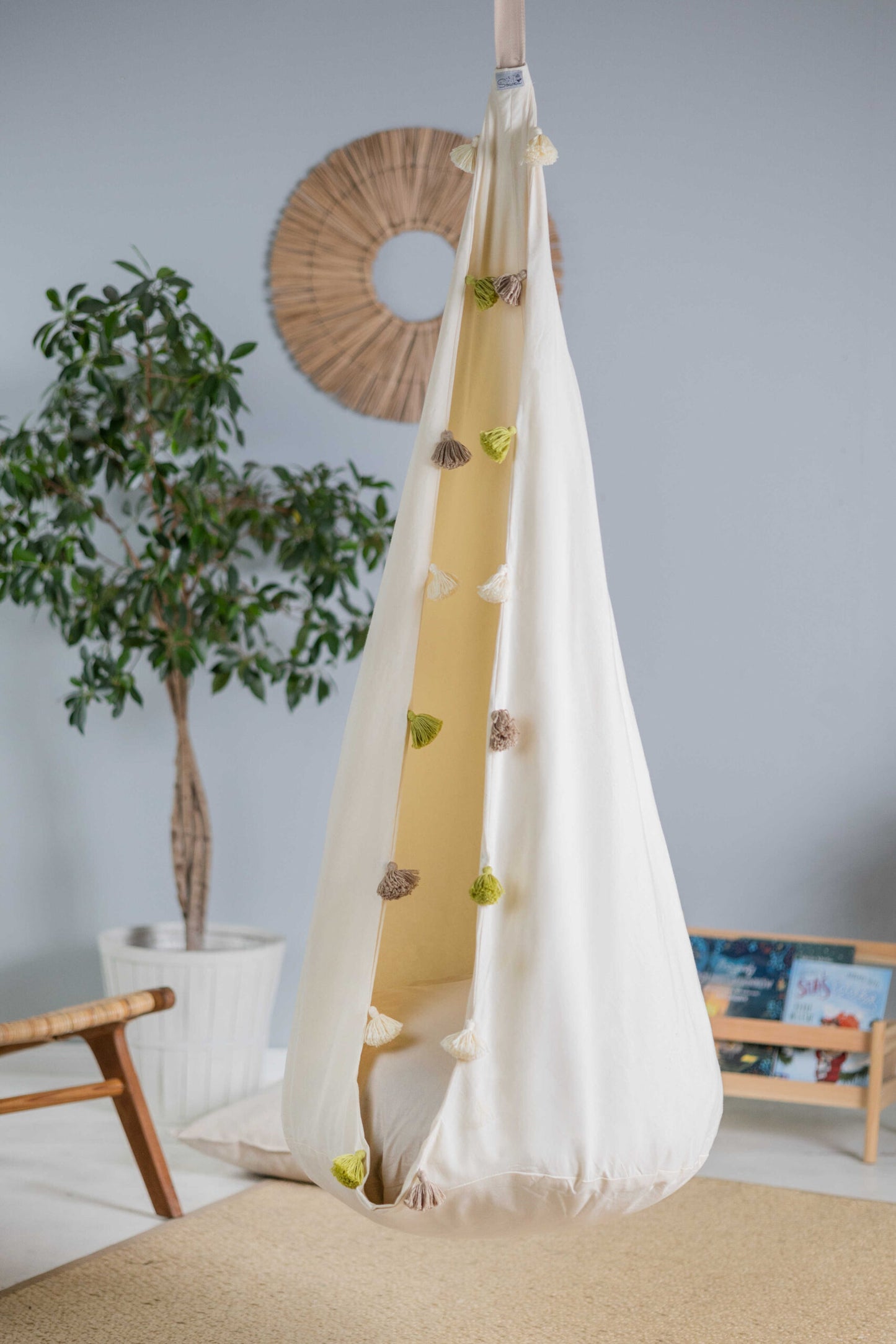 Lasten Cocoon Hammock riippukeinu, Cream Tassel