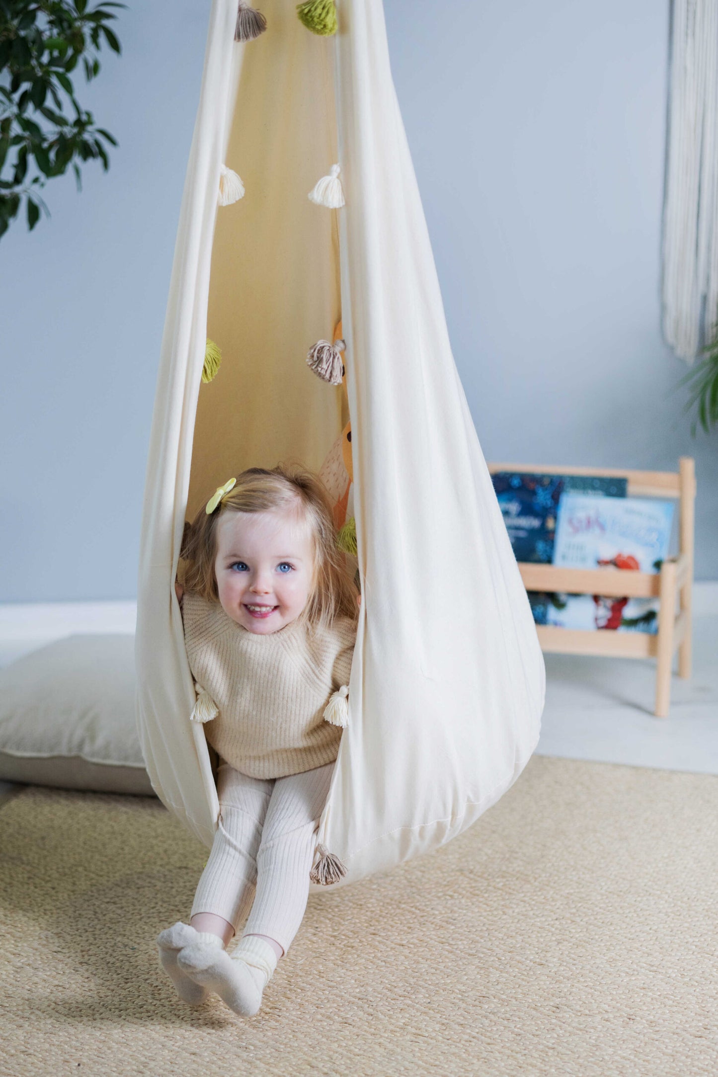 Lasten Cocoon Hammock riippukeinu, Cream Tassel