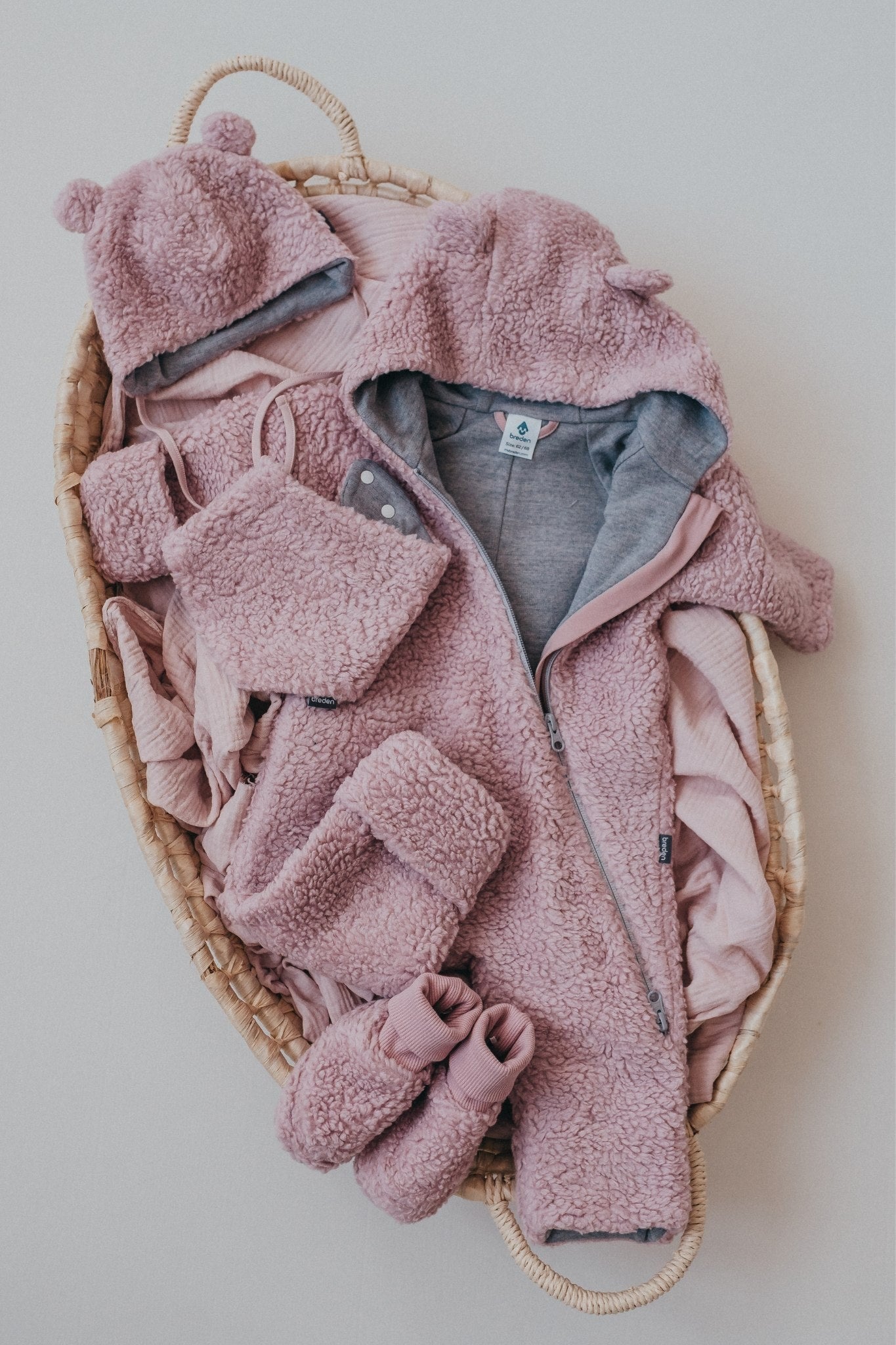 Breden Merinovilla vauvan haalari pinkki