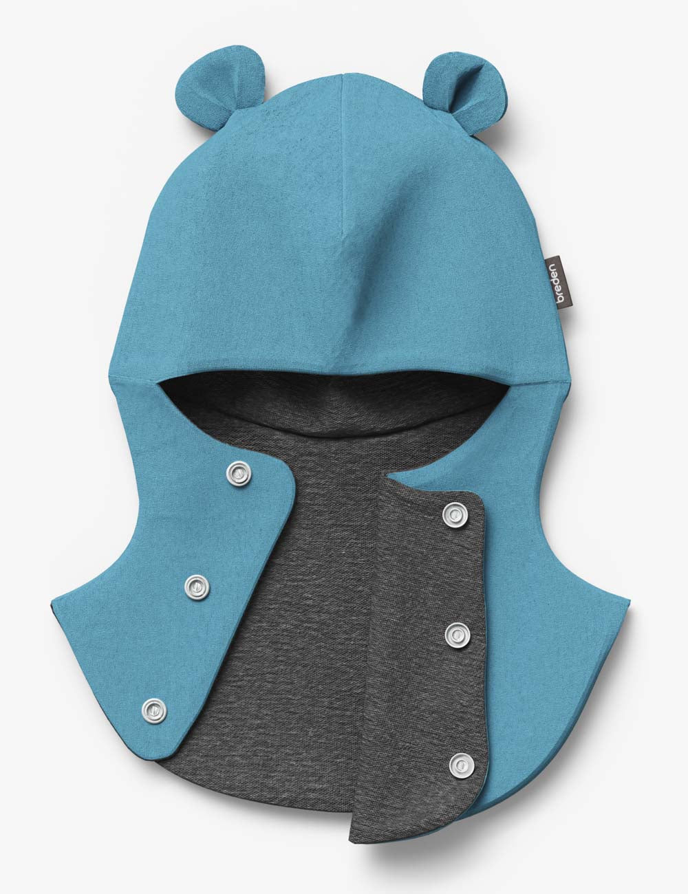 Breden merinovillainen balaclava vauvalle neppareilla sininen