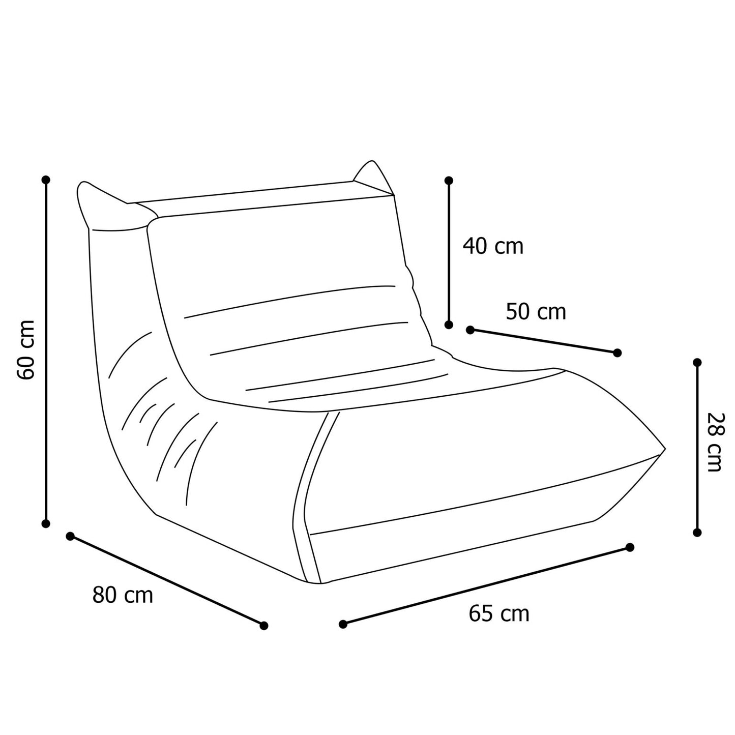 Ergonominen lasten nojatuoli beige mitat