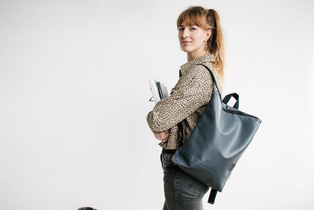 Laux Leather Backpack - Grey