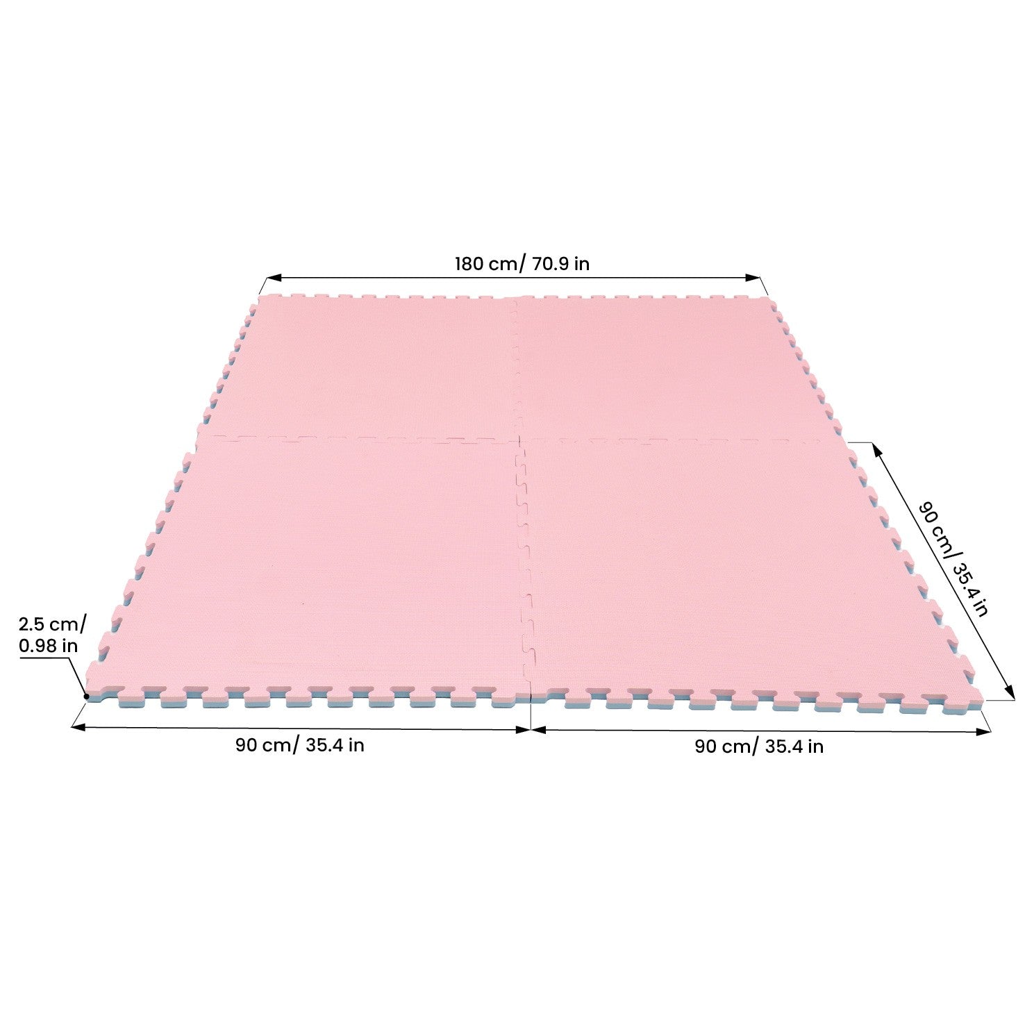 Iglu Iso lasten palapelimatto vaahtomuovista, Pinkki ja vaaleansininen