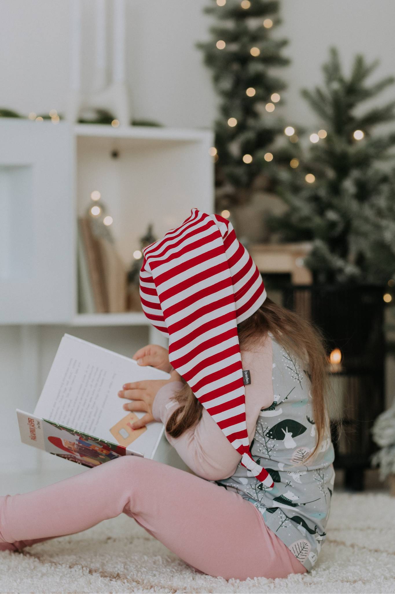 Elf Hat JOLLY lasten raidallinen tonttulakki