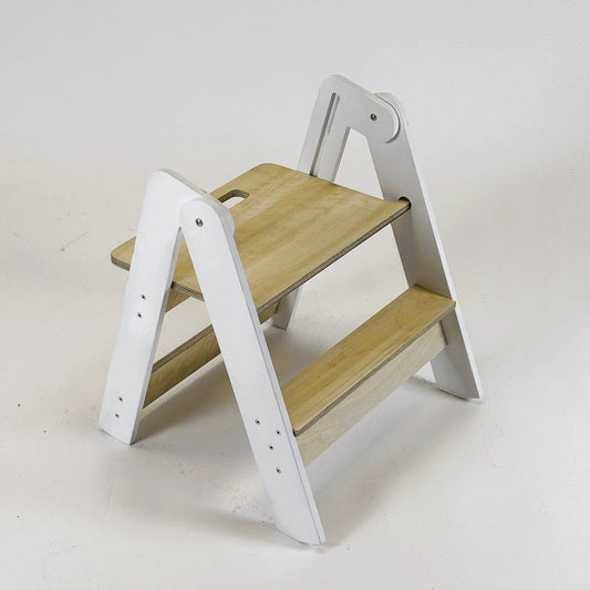 Kokoontaittuva apujakkara valkoinen