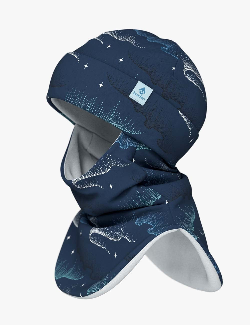 Lasten Fleece Balaclava FRODE - Northern Lights-sininen