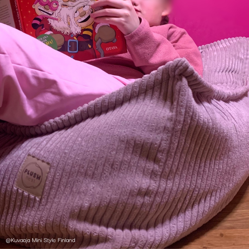 Lasten kankainen vaaleanpunainen sakkituoli, plush-nest