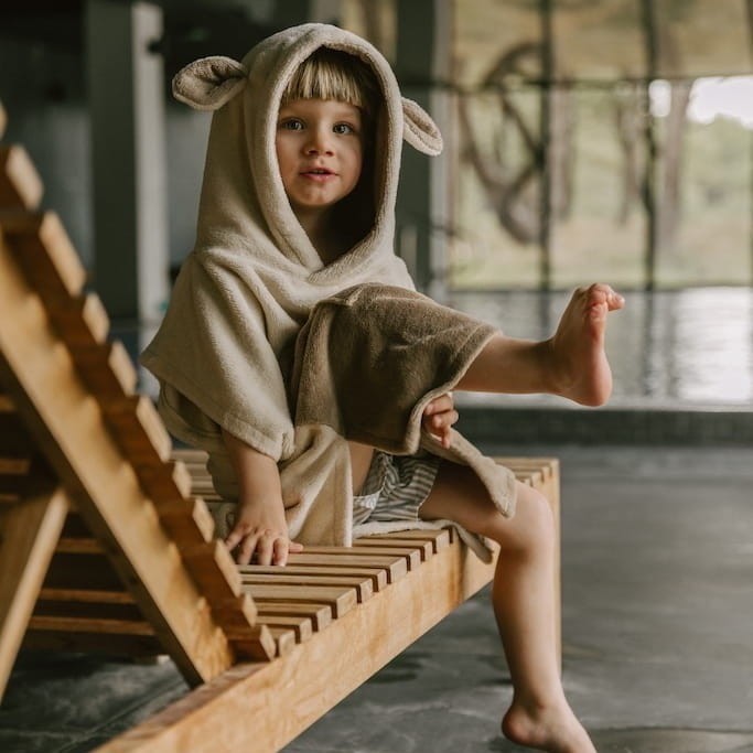 Lasten kylpyponcho - Beige