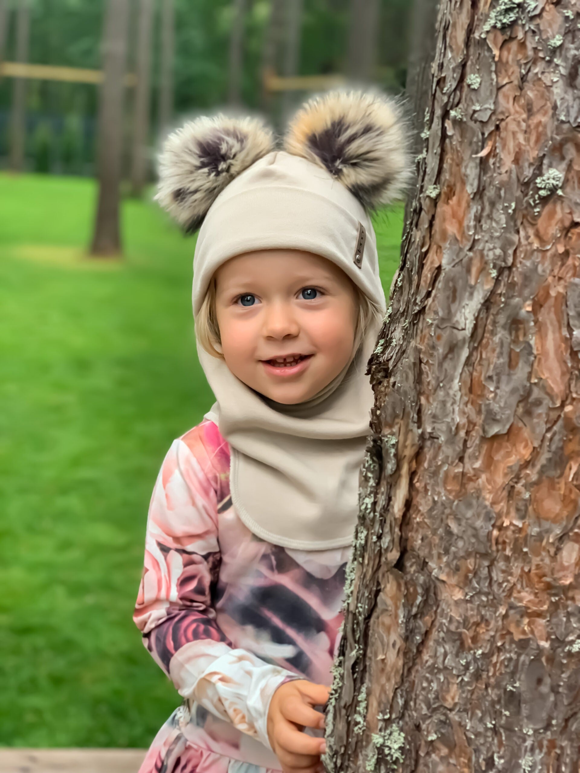 Lenne Beige merinovillainen talvihattu Pom-Pomeilla
