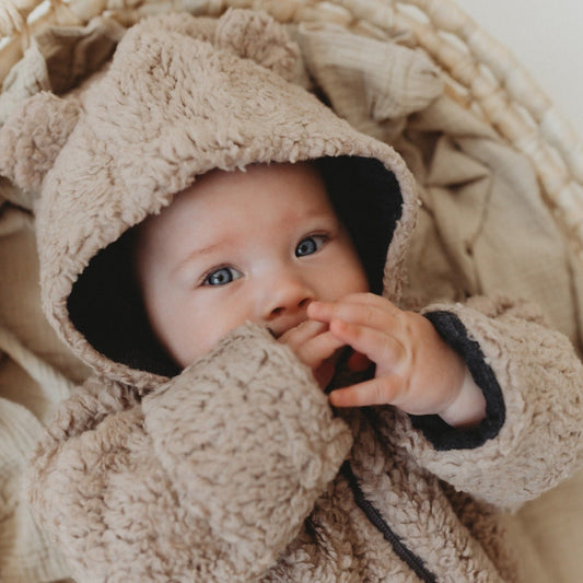 Merinovilla vauvan haalari beige