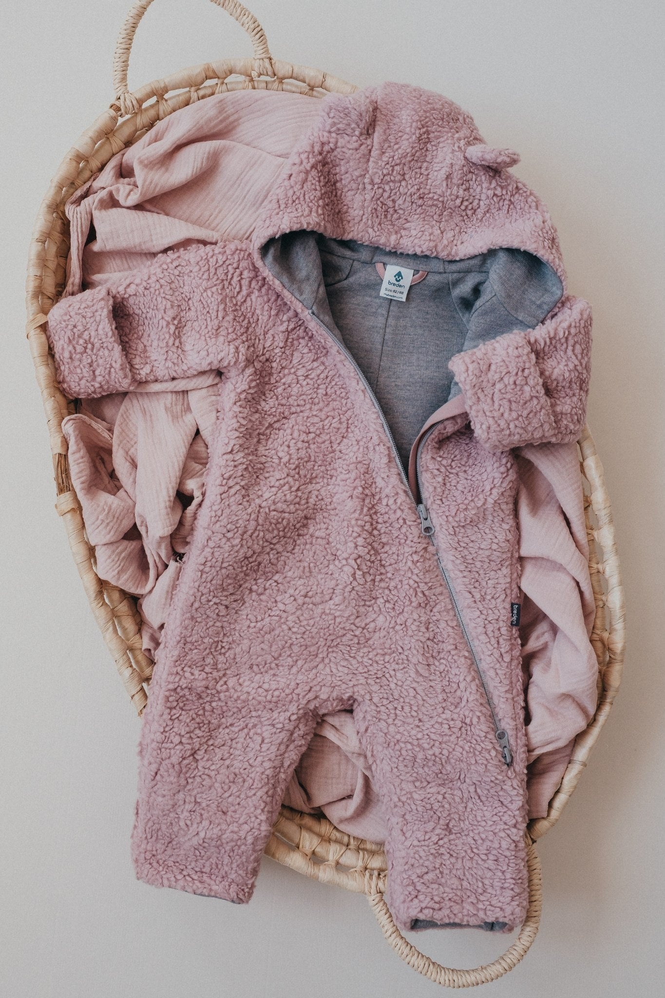 Merinovilla vauvan haalari pinkki