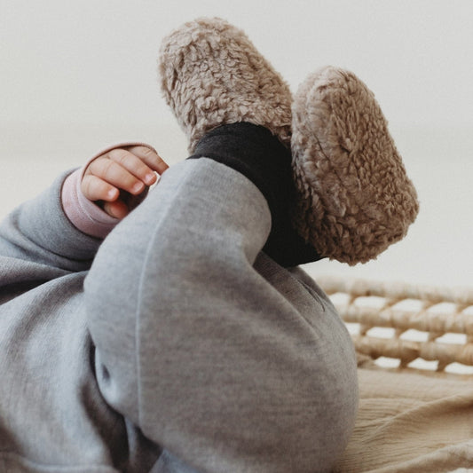 Merinovilla vauvan tossut beige