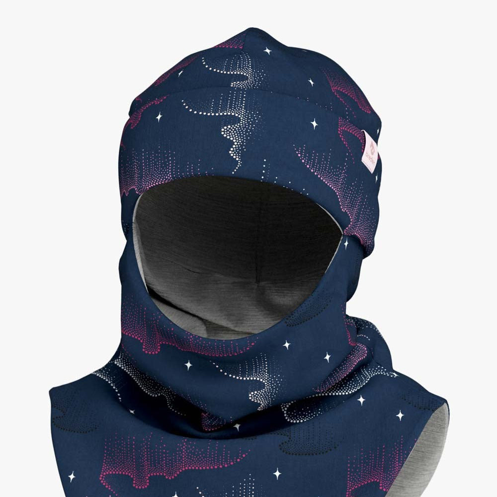 Merinovillainen lasten Balaclava, CLAVAN - Northern Lights (-5/-15°C)