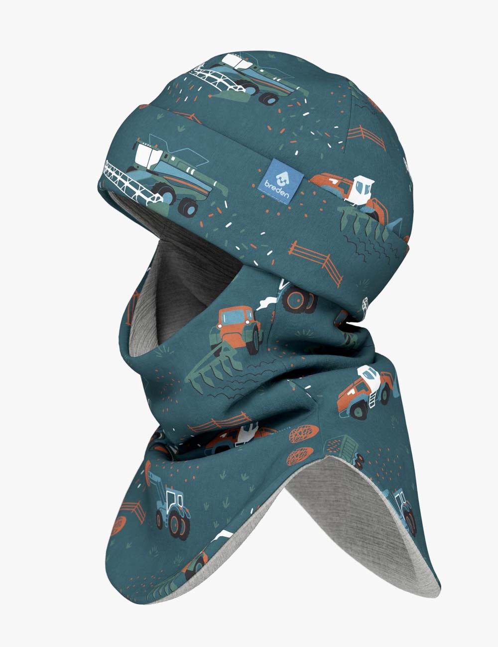 Merinovillainen lasten Balaclava, FERN - Traktorit