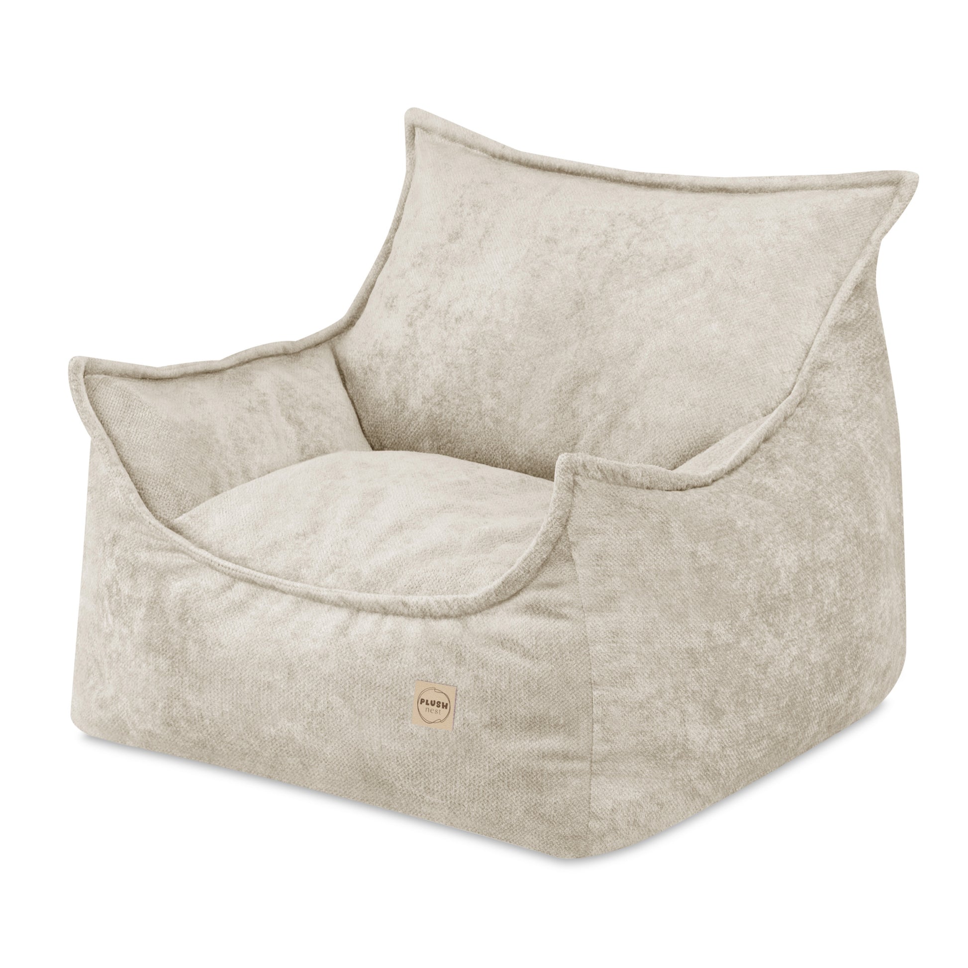 PLUSH NEST ROYA lasten pehmeä nojatuoli beige
