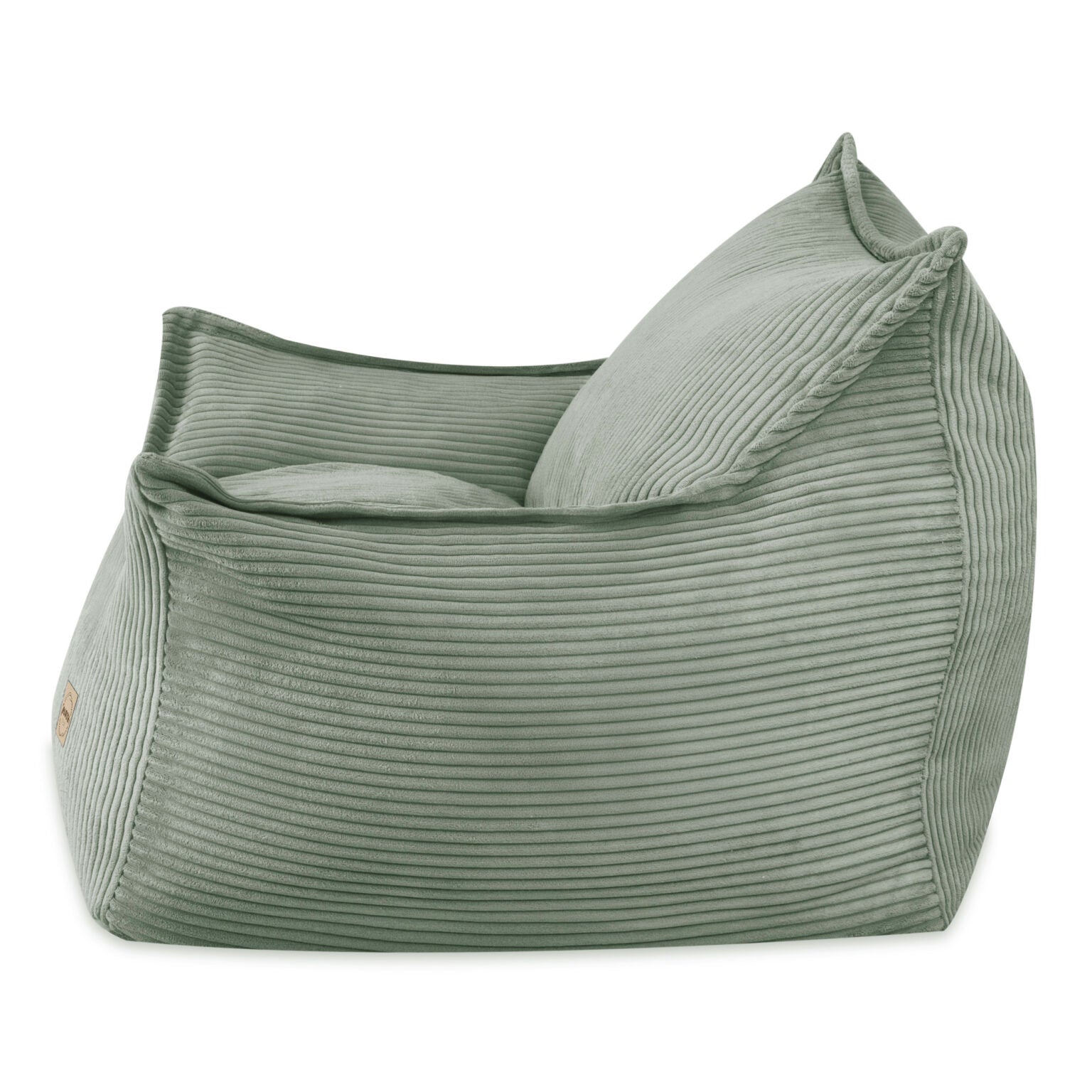 PLUSH NEST Roya lasten säkkituoli nojatuoli, vihreä, premium-sametti