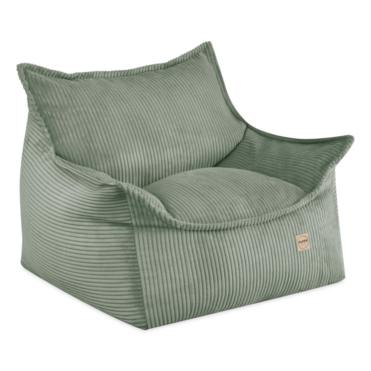 PLUSH NEST Roya lasten säkkituoli nojatuoli, vihreä, premium-sametti