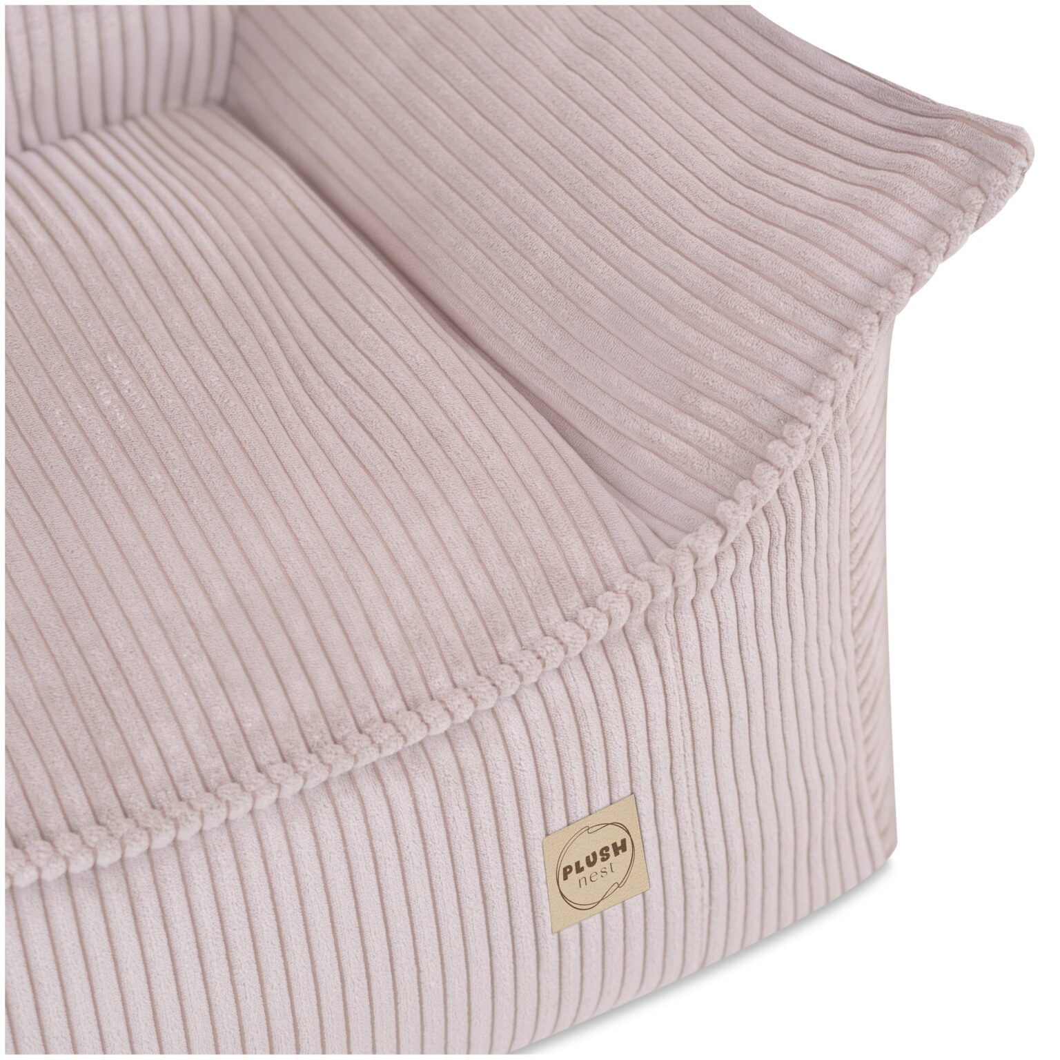 PLUSH NEST Roya vaaleanpunainen lasten nojatuoli, premium-sametti
