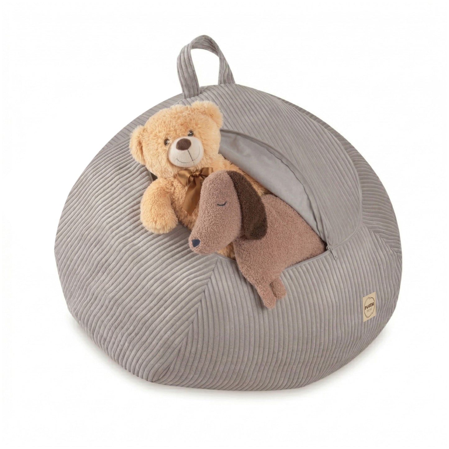 PLUSH NEST säilytyspussi leluille / rahi, beige sametti, standard