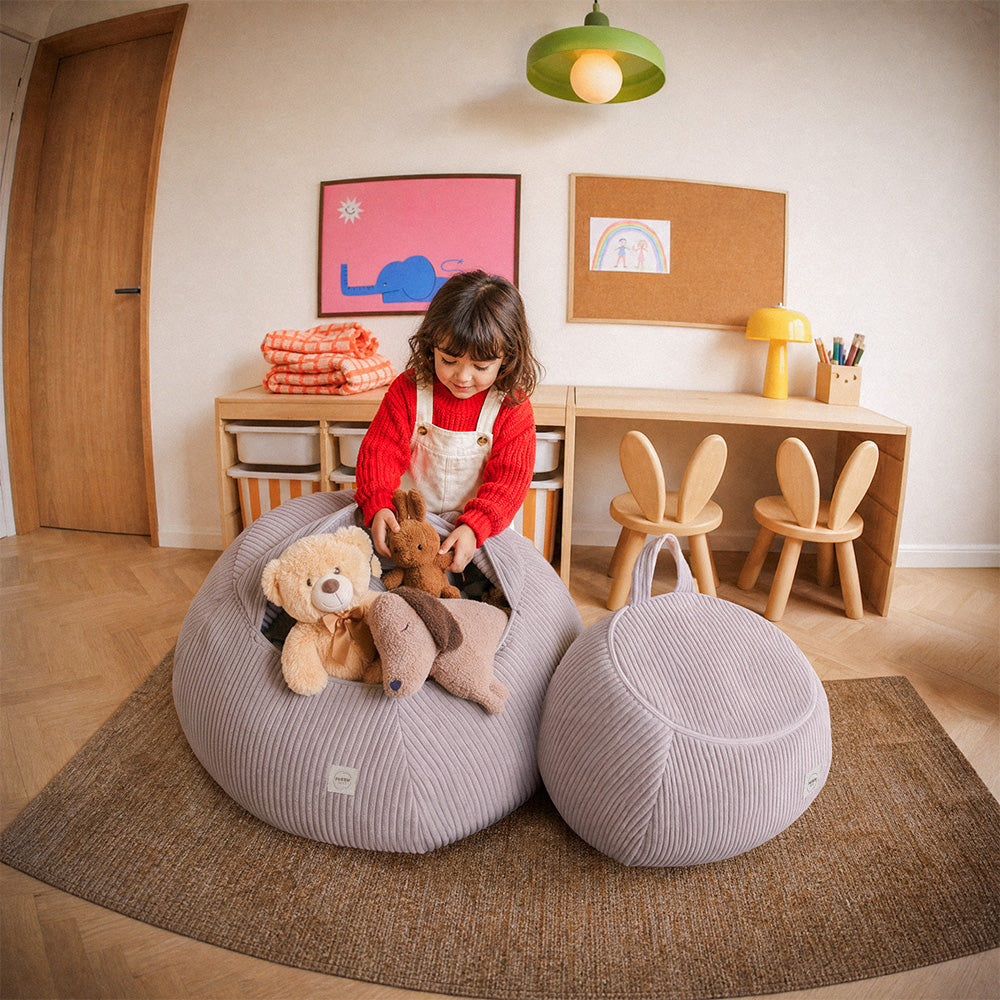 PLUSH NEST säilytyspussi leluille / rahi, vaaleanpunainen sametti, standard