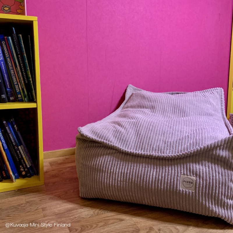 Lasten kankainen vaaleanpunainen sakkituoli, plush-nest