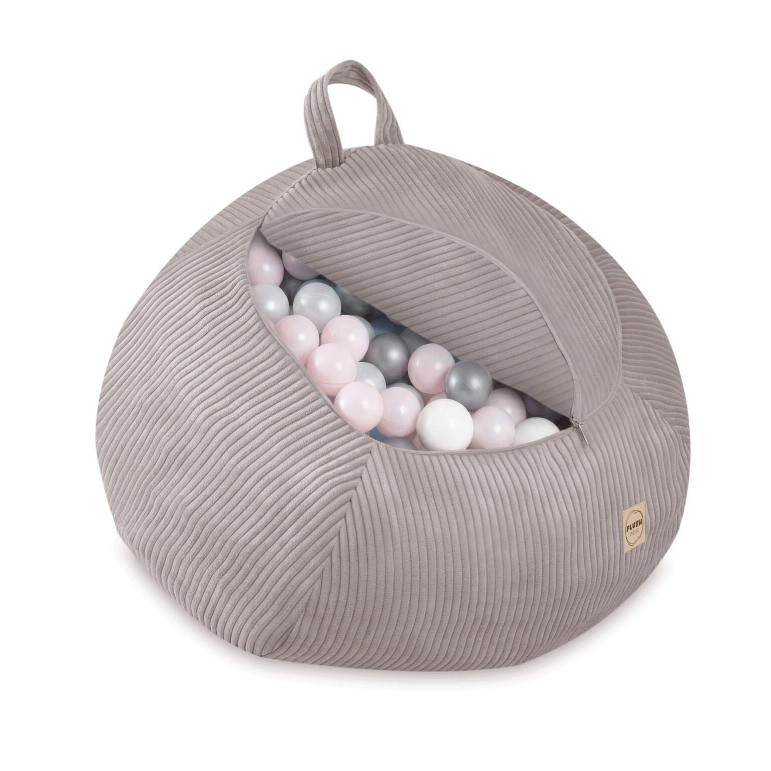Plush Nest Beige Lasten lelujen säilytyspussi ja rahi