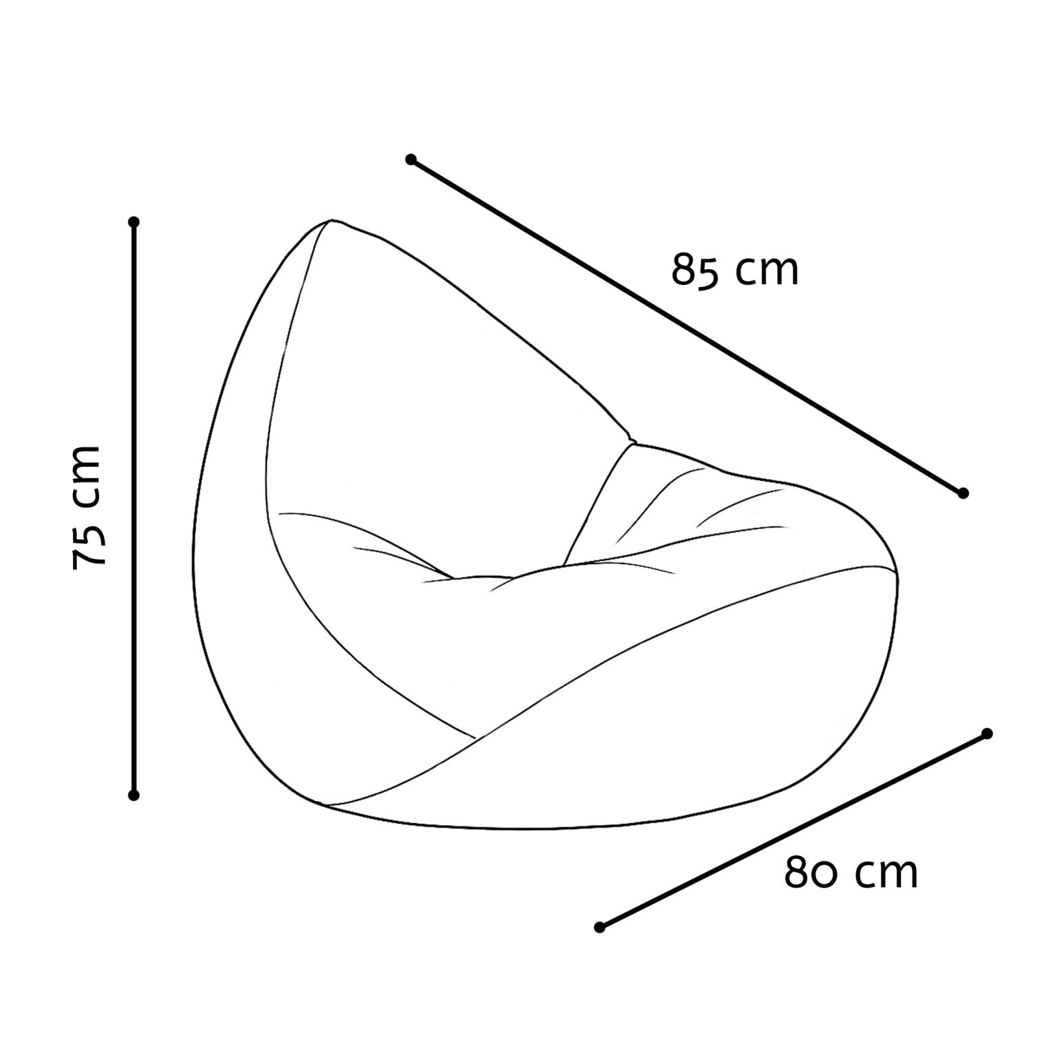 Plush Nest Beige lasten säkkituoli-mitat