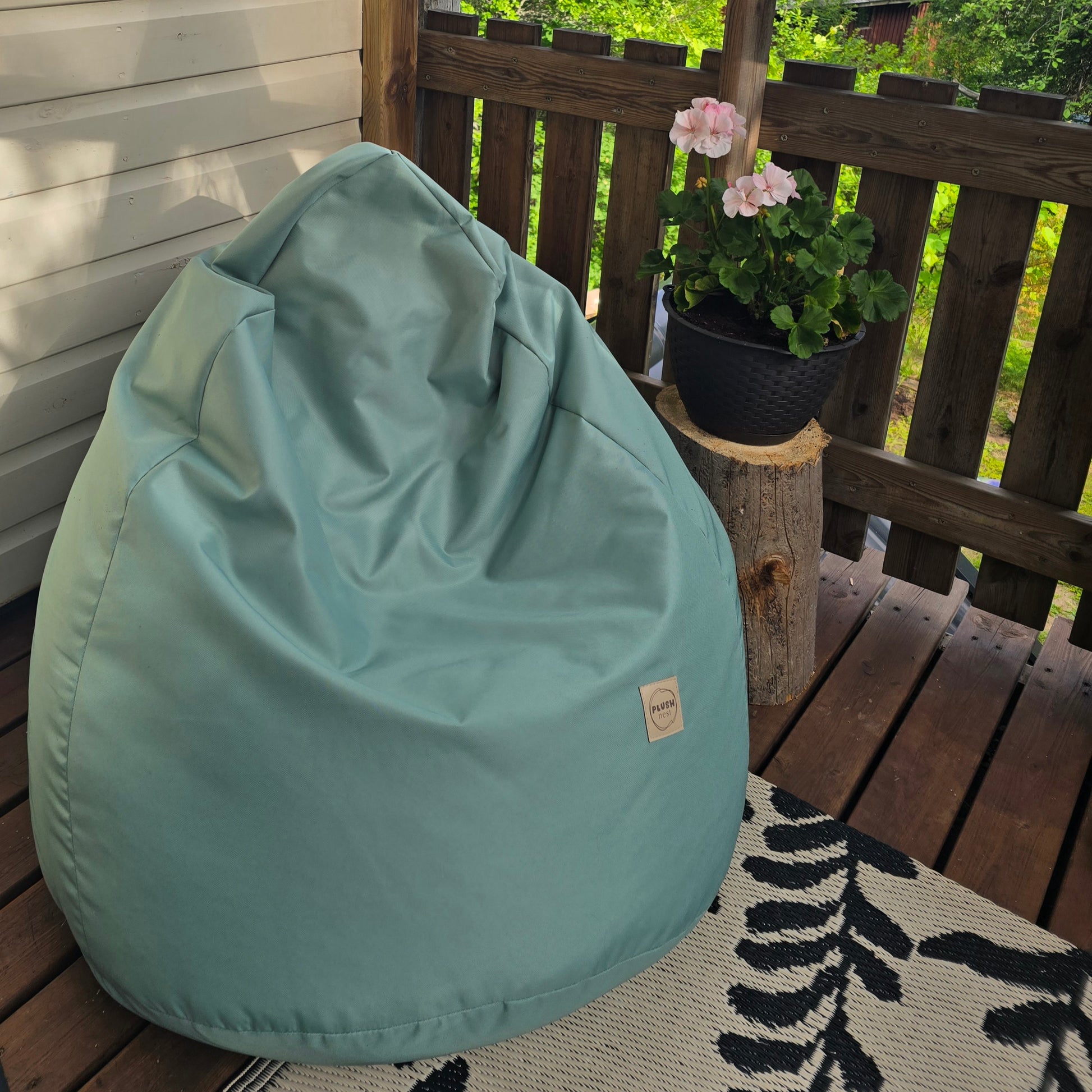 Plush nest vedenpitävä säkkituoli vihreänä