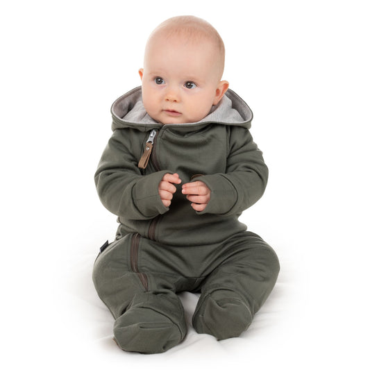 Vauvan merinovillahaalari puuvillavuorella – Khaki