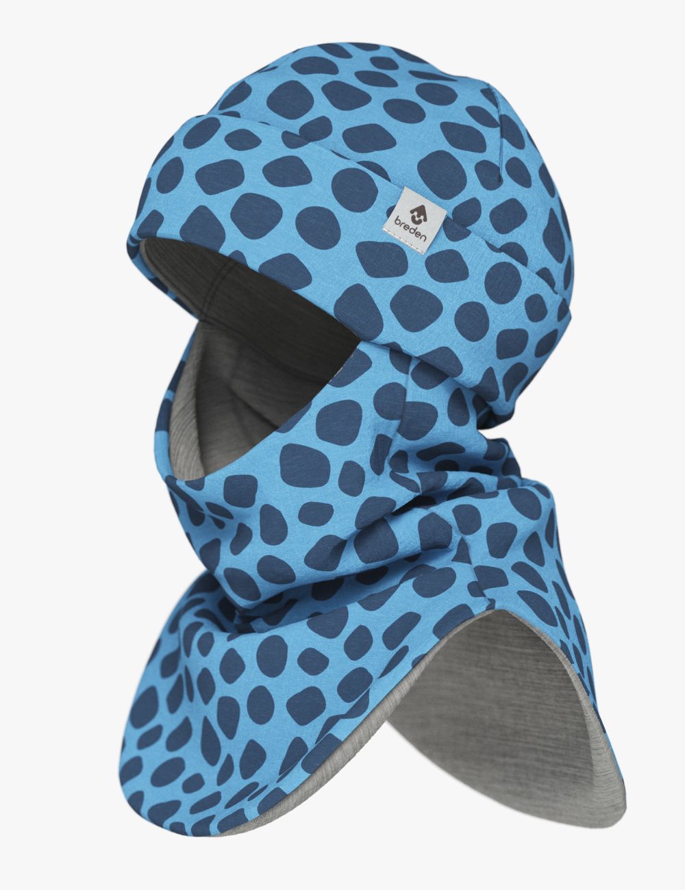 Thermal Merino Balaclava For Kids CLAVAN - Blue Spots