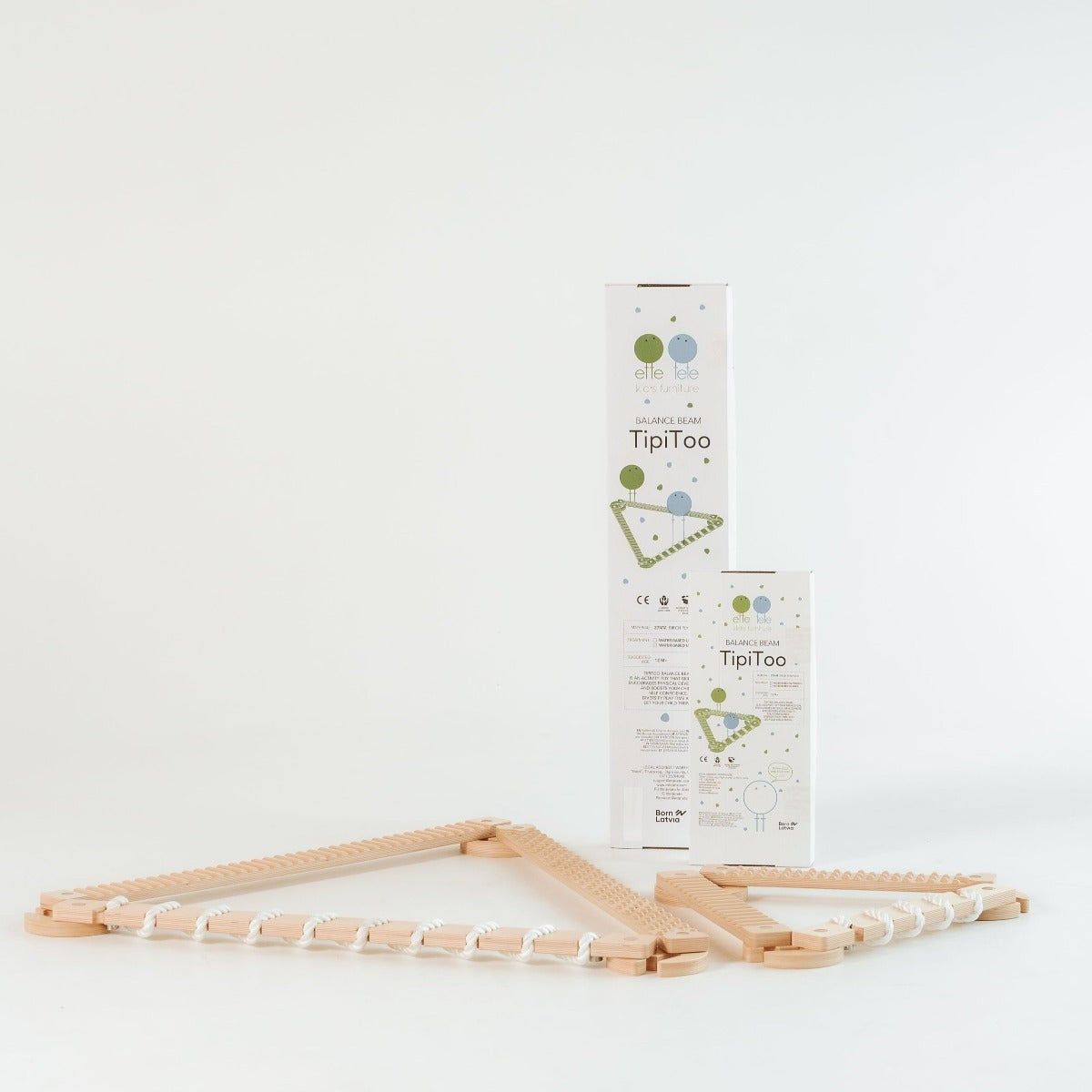 TipiToo® puiset tasapainopalkit lapsille - White Rope 3 kpl setti