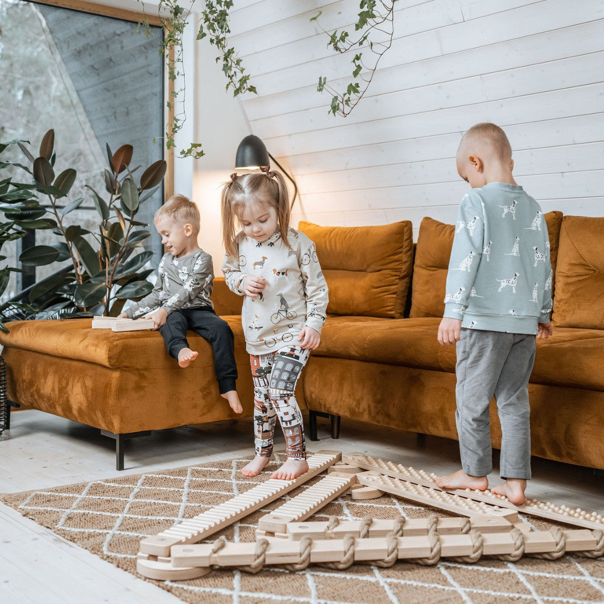 TipiToo® lasten puiset tasapainopalkit 3 kpl - Jute Rope