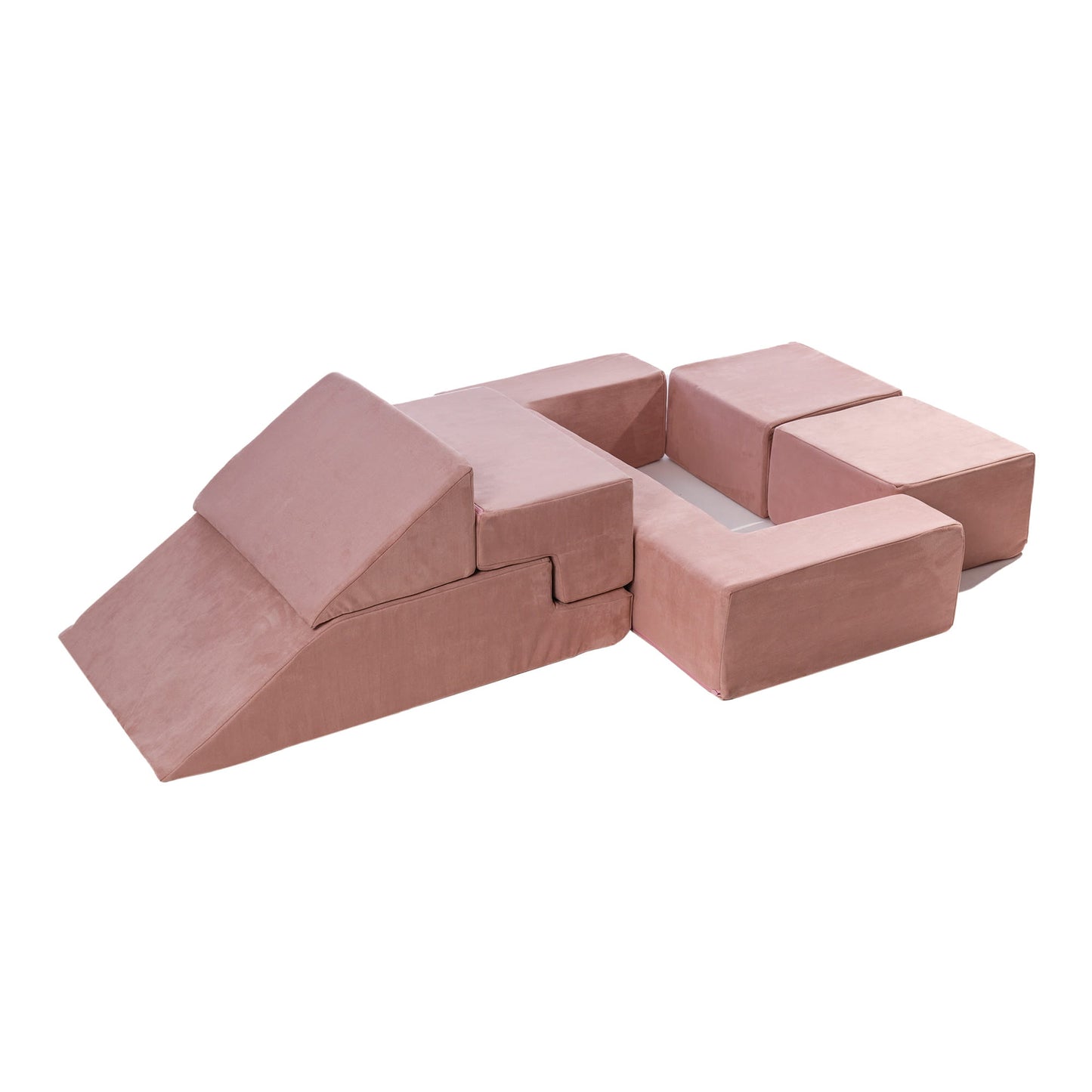 MeowBaby® Velvet Bricks Set - Monitoiminen lasten leikkipaikka - Vaaleanpunainen