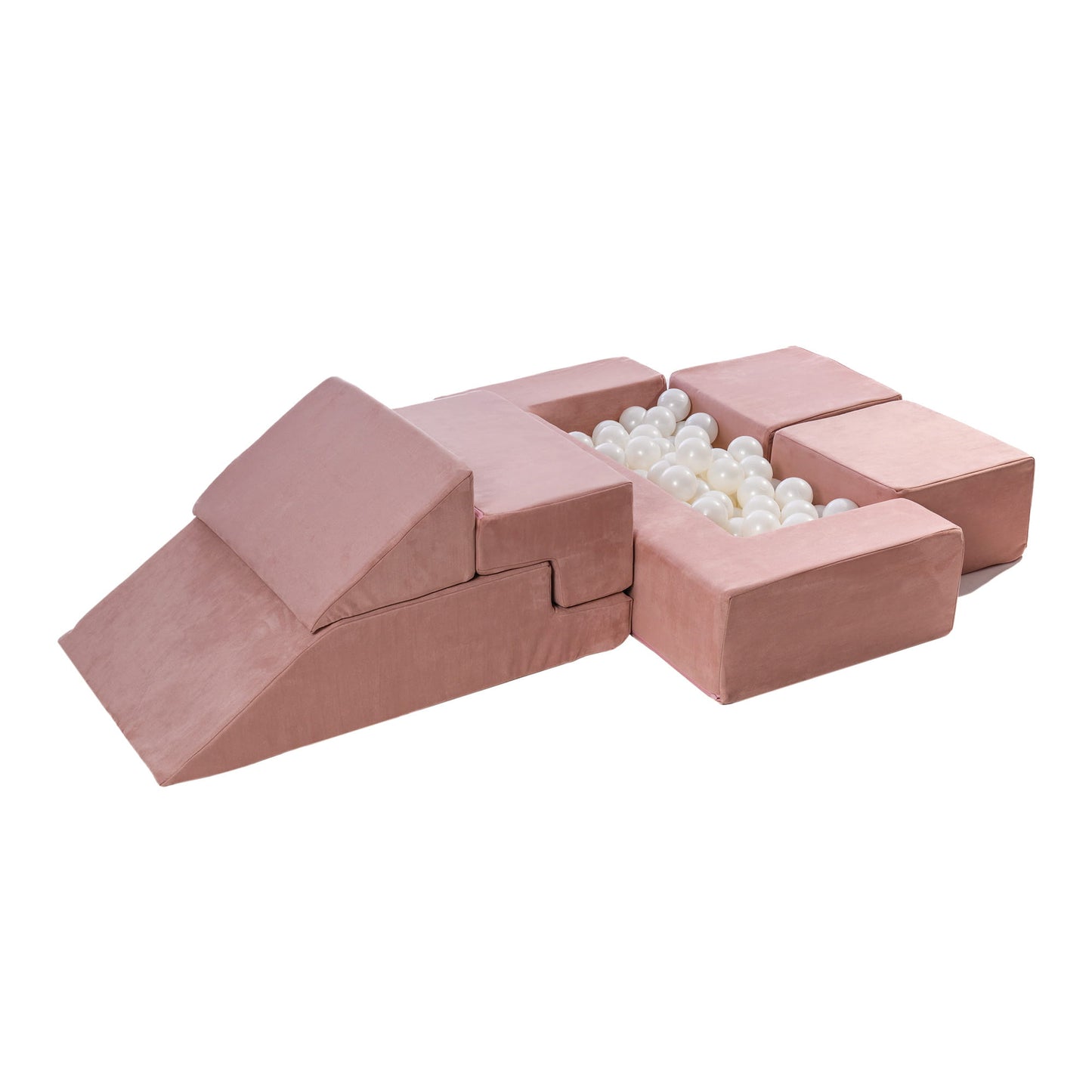 MeowBaby® Velvet Bricks Set - Monitoiminen lasten leikkipaikka - Vaaleanpunainen