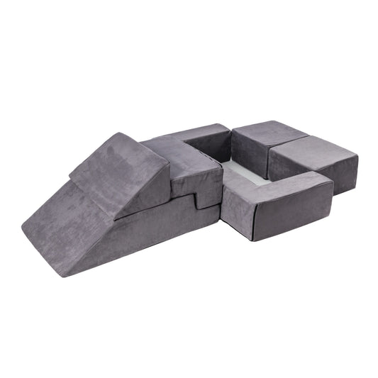 MeowBaby® Velvet Bricks Set - Monitoiminen lasten leikkipaikka - harmaa